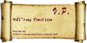 Váray Paulina névjegykártya